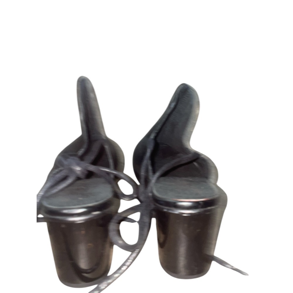 Free People  Black leather Womens heeled‎ Mules tie on the back - Picture 4 of 5